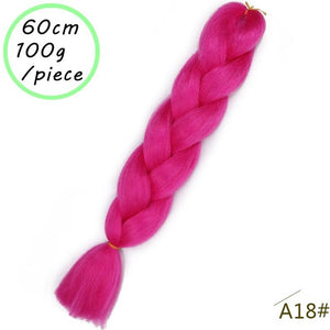 QUEEN BRAID 24 inch Pink Synthetic Crochet Hair Jumbo Braid Hair