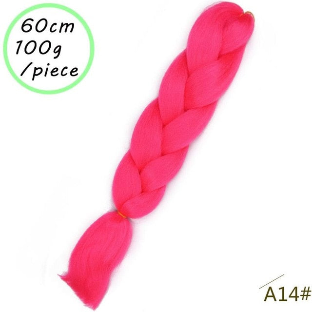 QUEEN BRAID 24 inch Pink Synthetic Crochet Hair Jumbo Braid Hair