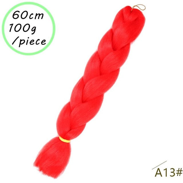 QUEEN BRAID 24 inch Pink Synthetic Crochet Hair Jumbo Braid Hair