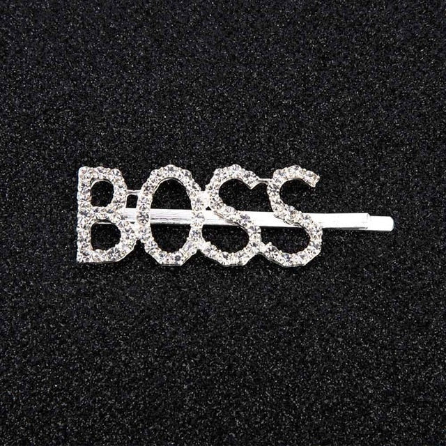 1Pc Shining Letter Hairpins Crystal Shiny Rhinestones Letters Hair Clips Women