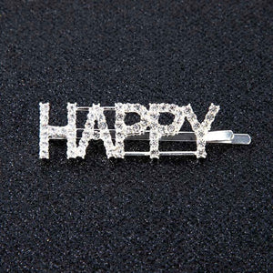 1Pc Shining Letter Hairpins Crystal Shiny Rhinestones Letters Hair Clips Women