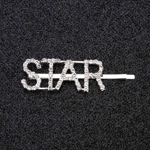 1Pc Shining Letter Hairpins Crystal Shiny Rhinestones Letters Hair Clips Women