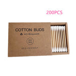 Load image into Gallery viewer, 100/200pc Double Head Cotton Swab Bamboo Cotton Swab Wood Sticks
