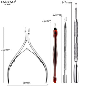 Set Nail Art Exfoliating Tools Scissors Plier Peeling Push Dead Skin Cuticle Pusher Nipper Spoon Remover Clipper Cutter