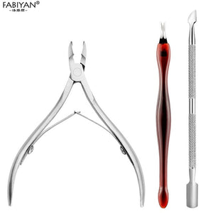 Set Nail Art Exfoliating Tools Scissors Plier Peeling Push Dead Skin Cuticle Pusher Nipper Spoon Remover Clipper Cutter