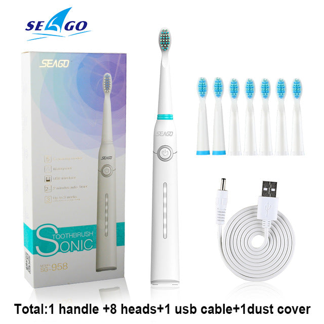 Seago Sonic Electric Toothbrush USB Rechargeable adult Waterproof