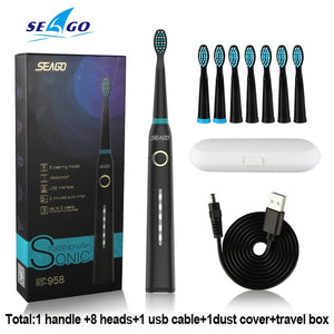 Seago Sonic Electric Toothbrush USB Rechargeable adult Waterproof