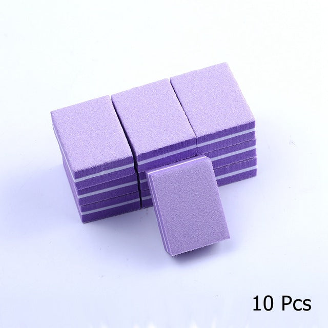 10/25/50pcs lot Double-sided Mini Nail File Blocks Colorful Sponge