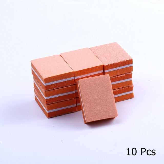 10/25/50pcs lot Double-sided Mini Nail File Blocks Colorful Sponge