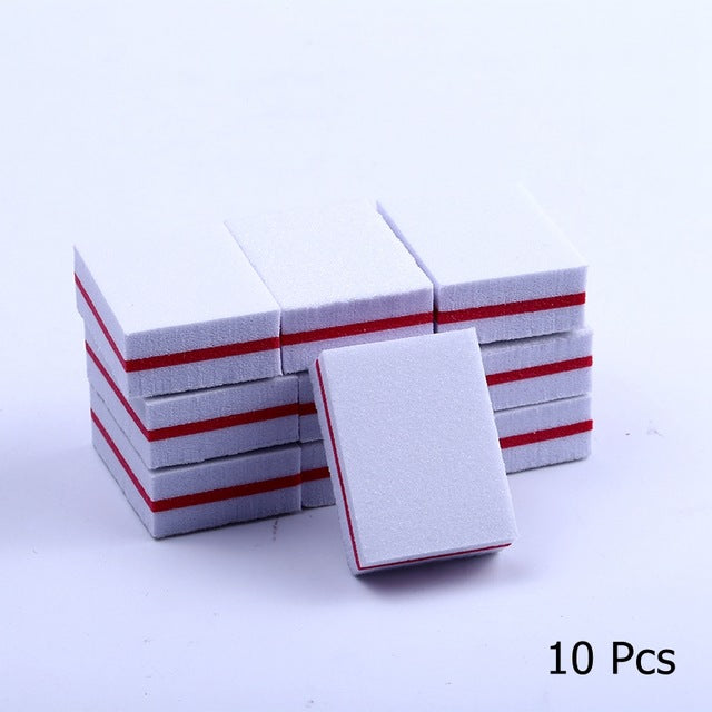 10/25/50pcs lot Double-sided Mini Nail File Blocks Colorful Sponge