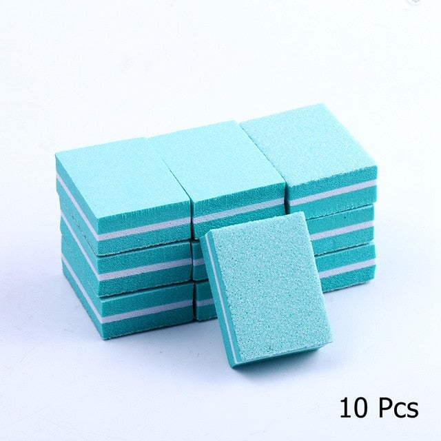 10/25/50pcs lot Double-sided Mini Nail File Blocks Colorful Sponge