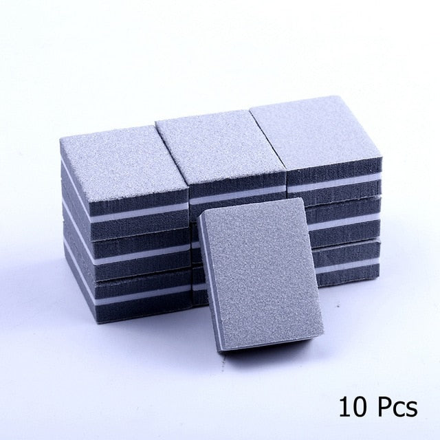 10/25/50pcs lot Double-sided Mini Nail File Blocks Colorful Sponge
