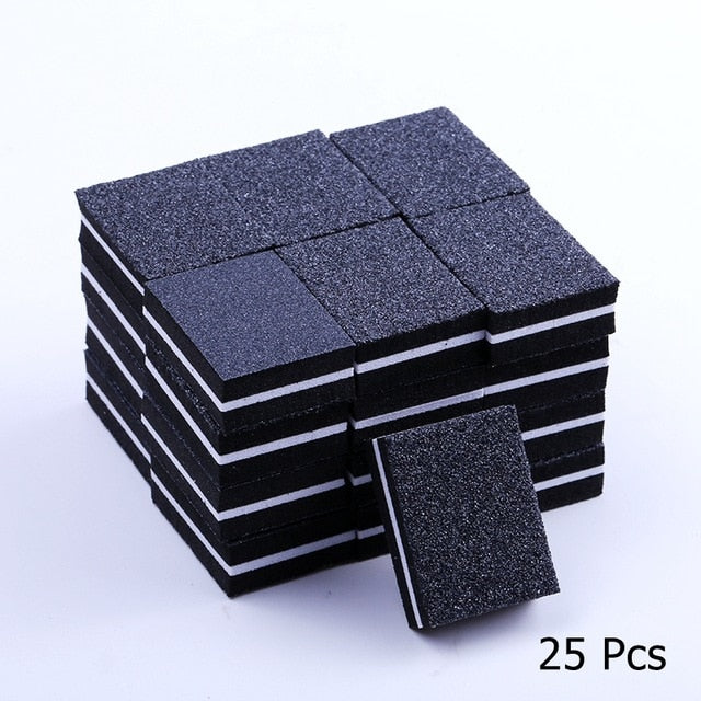 10/25/50pcs lot Double-sided Mini Nail File Blocks Colorful Sponge