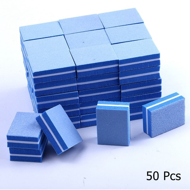 10/25/50pcs lot Double-sided Mini Nail File Blocks Colorful Sponge
