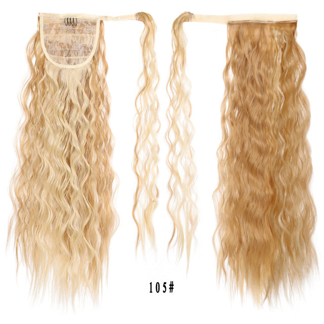 AOOSOO 24 inch Silky Straight Synthetic Clip in Drawstring Ponytail Hairpieces