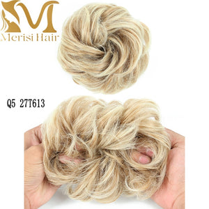 MERISIHAIR Girls Curly Scrunchie Chignon With Rubber Band