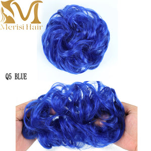 MERISIHAIR Girls Curly Scrunchie Chignon With Rubber Band