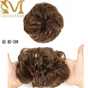 MERISIHAIR Girls Curly Scrunchie Chignon With Rubber Band