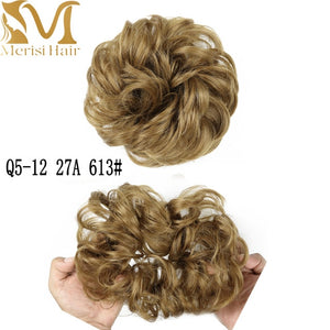 MERISIHAIR Girls Curly Scrunchie Chignon With Rubber Band