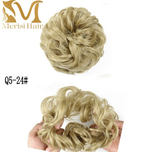 MERISIHAIR Girls Curly Scrunchie Chignon With Rubber Band