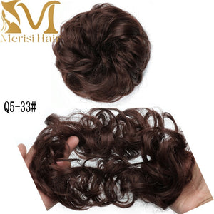 MERISIHAIR Girls Curly Scrunchie Chignon With Rubber Band