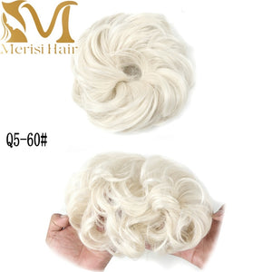 MERISIHAIR Girls Curly Scrunchie Chignon With Rubber Band