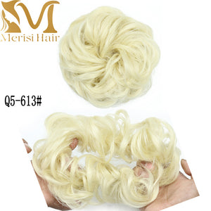 MERISIHAIR Girls Curly Scrunchie Chignon With Rubber Band