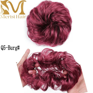 MERISIHAIR Girls Curly Scrunchie Chignon With Rubber Band