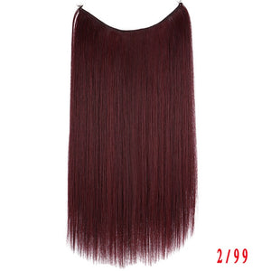 Allaosify 24" Invisible Wire No Clips In Hair Extensions
