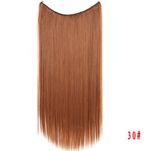 Allaosify 24" Invisible Wire No Clips In Hair Extensions