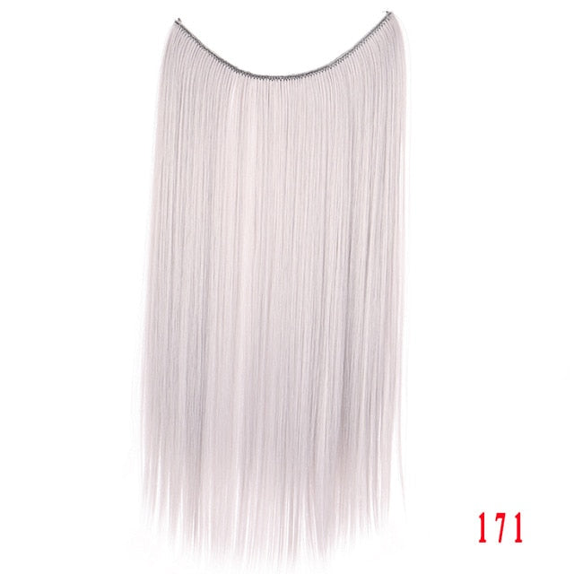 Allaosify 24" Invisible Wire No Clips In Hair Extensions