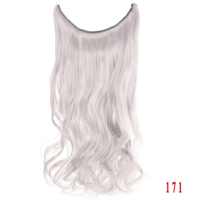 Allaosify 24" Invisible Wire No Clips In Hair Extensions