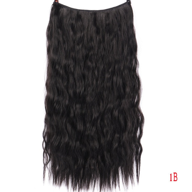 Allaosify 24" Invisible Wire No Clips In Hair Extensions