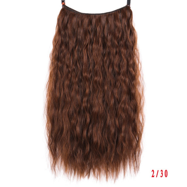 Allaosify 24" Invisible Wire No Clips In Hair Extensions