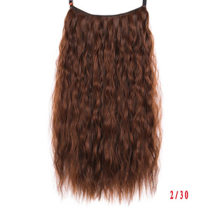 Allaosify 24" Invisible Wire No Clips In Hair Extensions