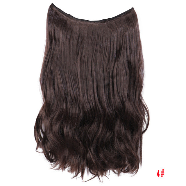 Allaosify 24" Invisible Wire No Clips In Hair Extensions