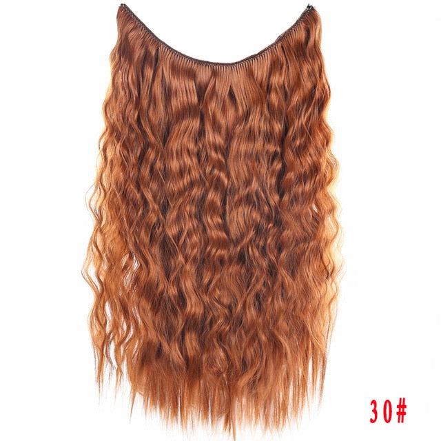 Allaosify 24" Invisible Wire No Clips In Hair Extensions