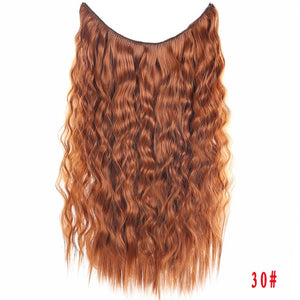 Allaosify 24" Invisible Wire No Clips In Hair Extensions