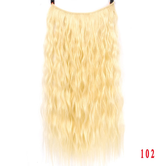 Allaosify 24" Invisible Wire No Clips In Hair Extensions