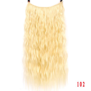 Allaosify 24" Invisible Wire No Clips In Hair Extensions