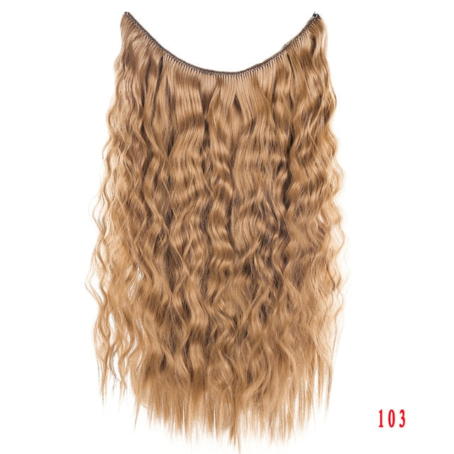Allaosify 24" Invisible Wire No Clips In Hair Extensions