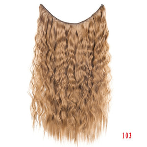 Allaosify 24" Invisible Wire No Clips In Hair Extensions