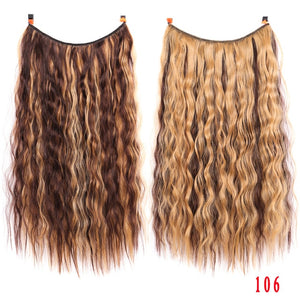 Allaosify 24" Invisible Wire No Clips In Hair Extensions