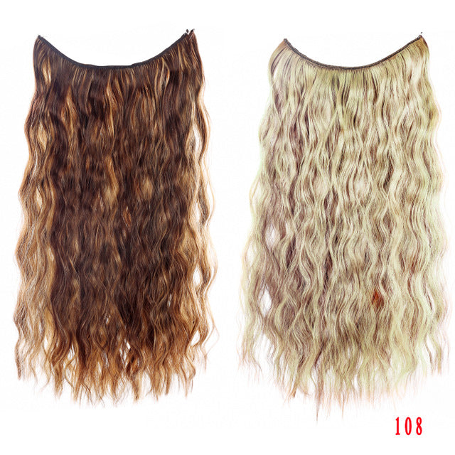 Allaosify 24" Invisible Wire No Clips In Hair Extensions
