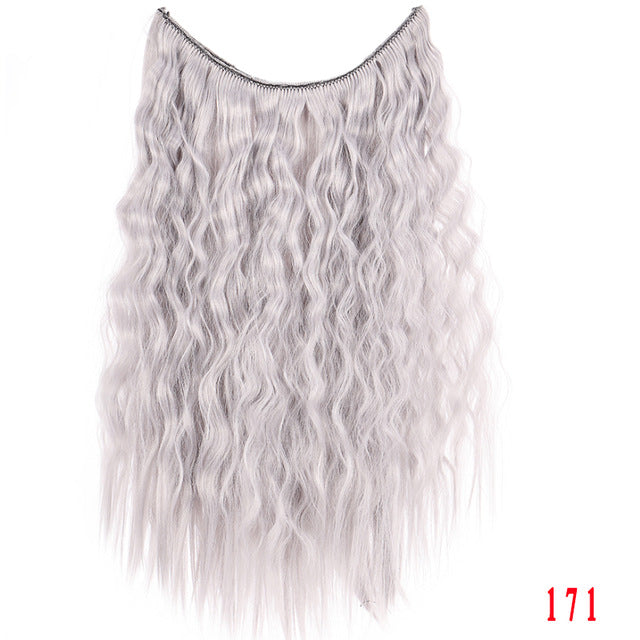 Allaosify 24" Invisible Wire No Clips In Hair Extensions