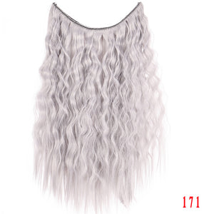 Allaosify 24" Invisible Wire No Clips In Hair Extensions