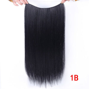 Allaosify 24" Invisible Wire No Clips In Hair Extensions