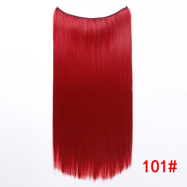 Allaosify 24" Invisible Wire No Clips In Hair Extensions