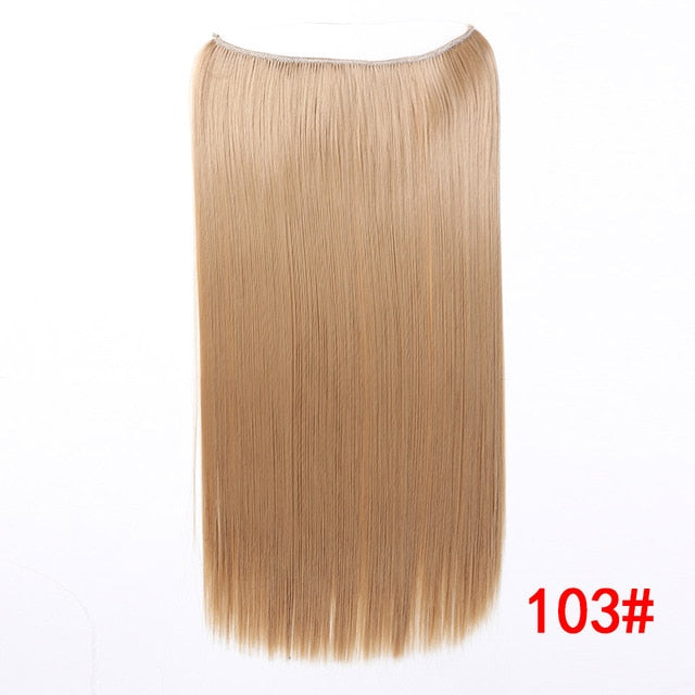 Allaosify 24" Invisible Wire No Clips In Hair Extensions