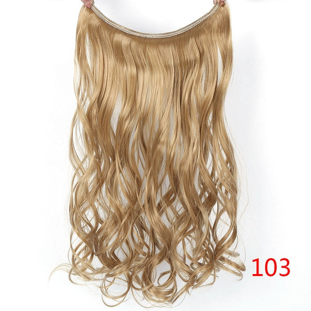 Allaosify 24" Invisible Wire No Clips In Hair Extensions